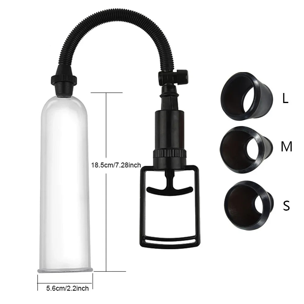 Male Penis Pump Dick Stimulate Extender Masturbator For Man Vacuum Pump Manual Penis Enlarger Big Dick Lasting Trainer Sex Toy