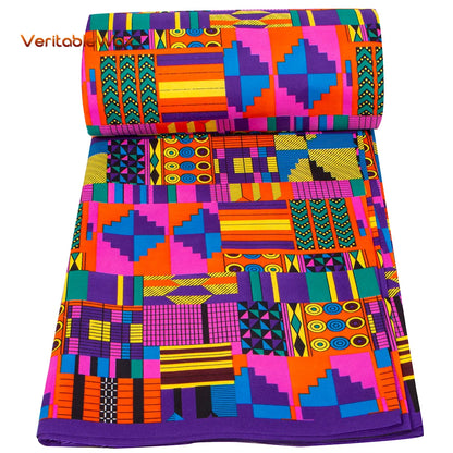 Veritablewax Africa Ankara Prints Batik Wax Fabric DIY Textile Nigeria African Polyester Fabric Dress Sewing Tissu Craft 6 yards