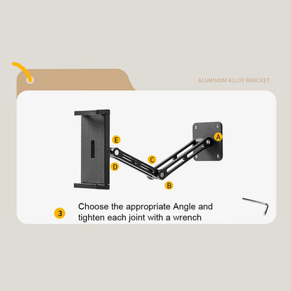 Adjustable Tablet Wall Mount Phone Stand Long Arm 360 Degree Rotatable Cantilever Desk Bed Holder for 4.7-12.9 inch Support iPad