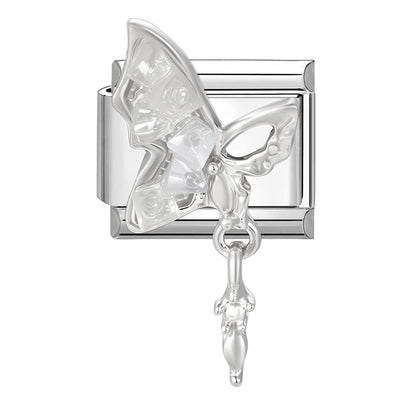 New Shiny Zircon Heart Butterfly Flower Star Bow Italian Charm Links Fit 9MM Stainless Steel Bracelet Girls' DIY Making Gift
