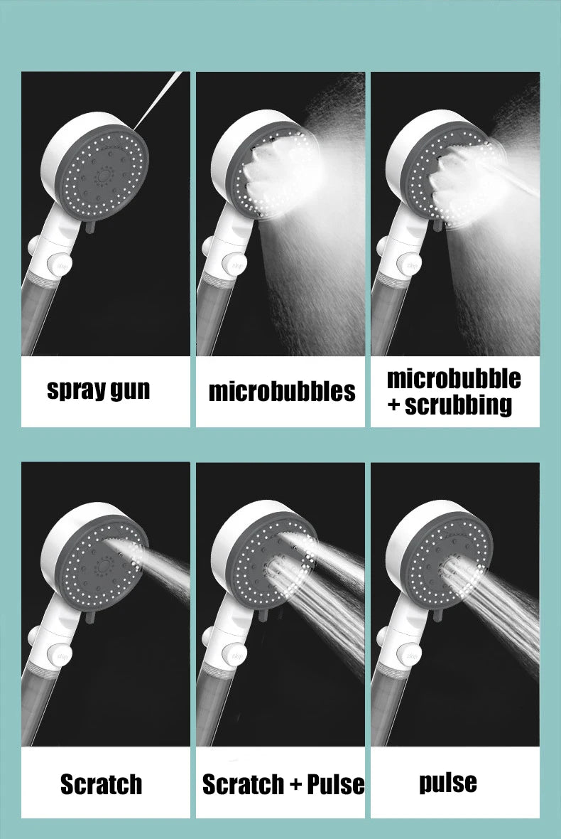 10 Spray Modes Filtered Shower Head High-Pressure Handheld Showerhead Water Saving Fall Resistance Bathroom Shower Nozzle