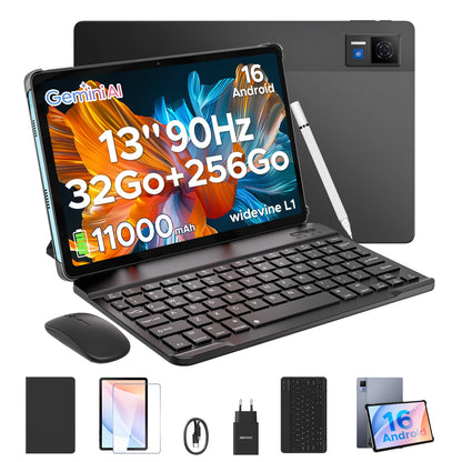 DOOGEE U13 2 IN 1 Tablet PC Android 16 13'' Display 32GB(6GB+36GB) 256GB 11000mAh Battery Quad Speakers UNISOC T7280 Widevine L1