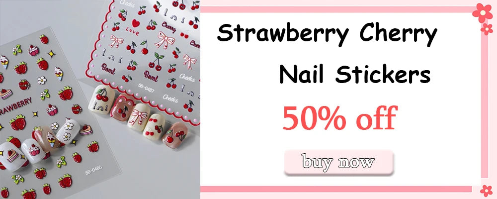 1PC 5D Macaron Flower/Fruit Nail Charms Sticker Embossed Bear/Rabbit/Letter Nails Slider Decals Summer Adhesive Manicure Decor&Y