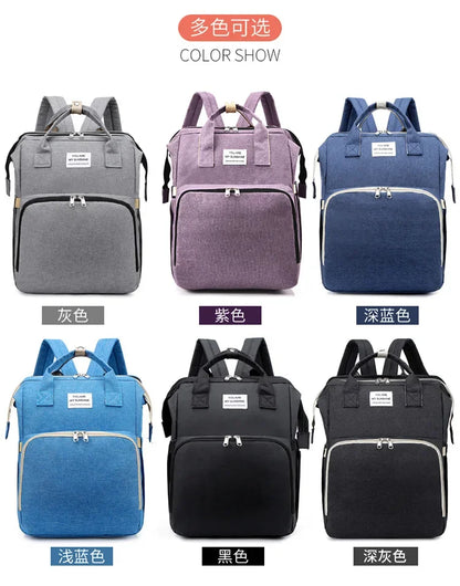 Mommy Diaper Bags Baby Bed Mother Large Capacity Nappy Milk Bottle Backpacks with Changing Mat Convenient Baby Nursing Bags