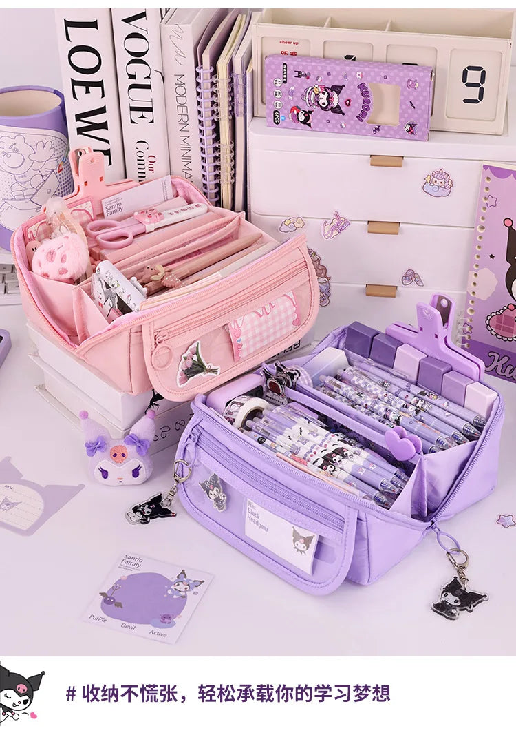 Large Capacity Pencil Case with Zipper - Portable Stationery Bag for Students, School & Office Supplies Storage