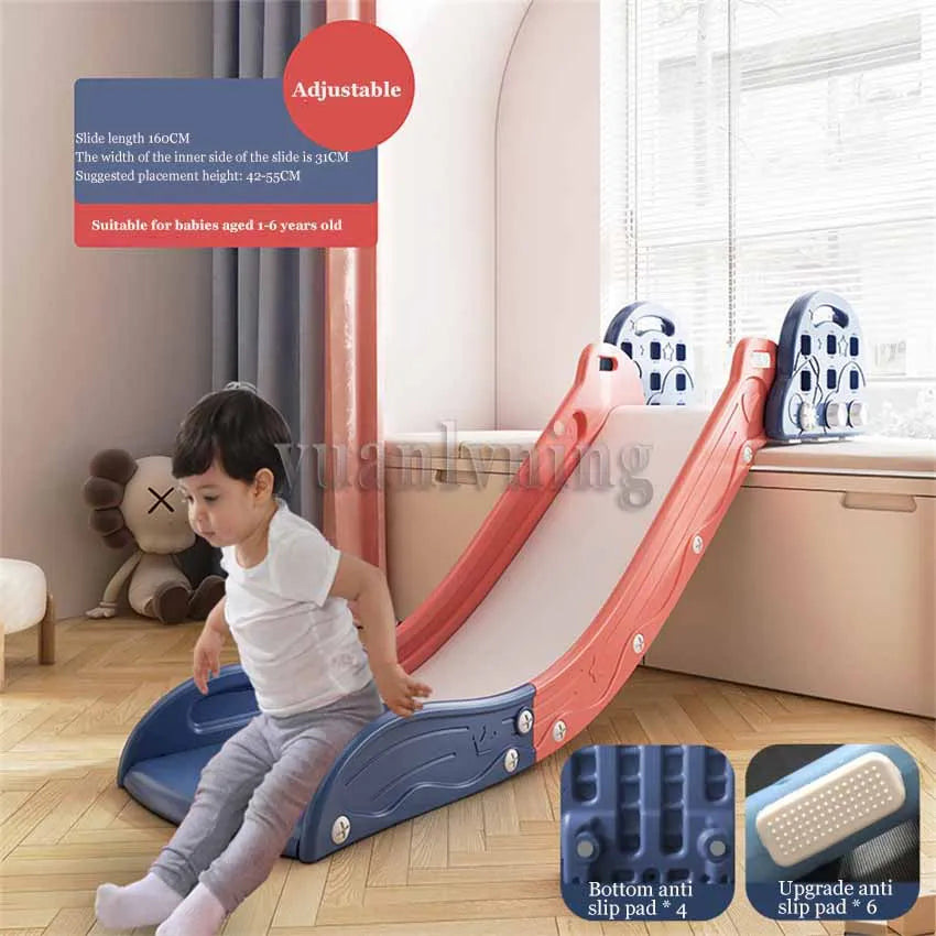 Foldable Kids Slide Adjustable Climbing Slide for Bed Sofa Stair Kids Toddler Slide Climber Toy Playground Playset Indoor