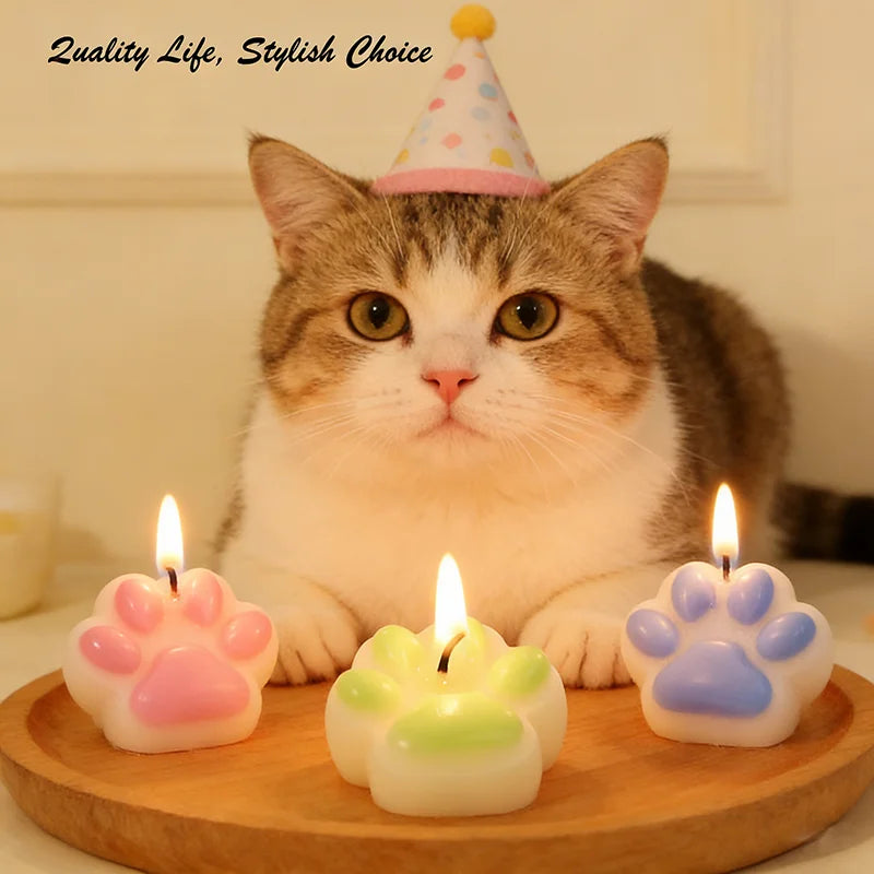 Cat Paw Shaped Scented Candle Handmade Decor For Pet Birthday Valentine Wedding Souvenir Diy Home Party Ornament Gift