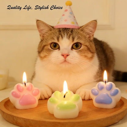 Cat Paw Shaped Scented Candle Handmade Decor For Pet Birthday Valentine Wedding Souvenir Diy Home Party Ornament Gift
