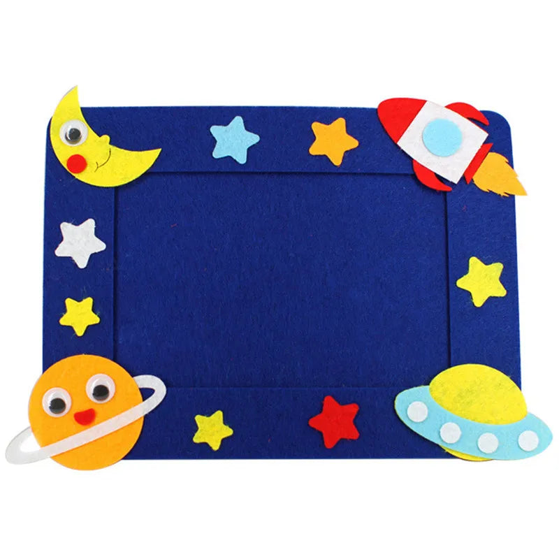 3Pcs/set DIY Cartoon Animal 6 Inch Photo Frame Children Handmade Craft Art Toys for Kids Girl Home Decor Kindergarten Applique