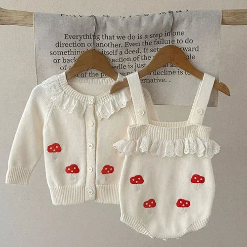2025 New Autumn Toddler Baby Girl Clothes Set 0-3Yrs Infant Baby Girls Clothing Suit Long Sleeved Cardigan Sweater+PP Shorts
