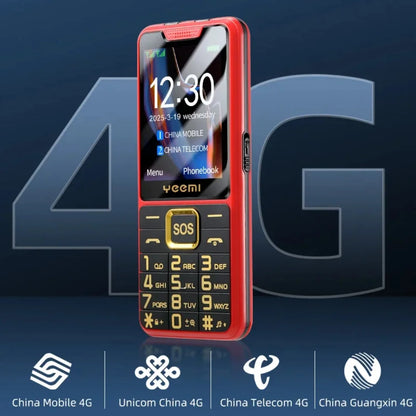 YEEMI K3 4G Feature Keypad Phone 2.6 Inch Dual SlM Big Button Loud Volume for Elderly 2500mAh FM Radio Hebrew Keyboard SOS Video