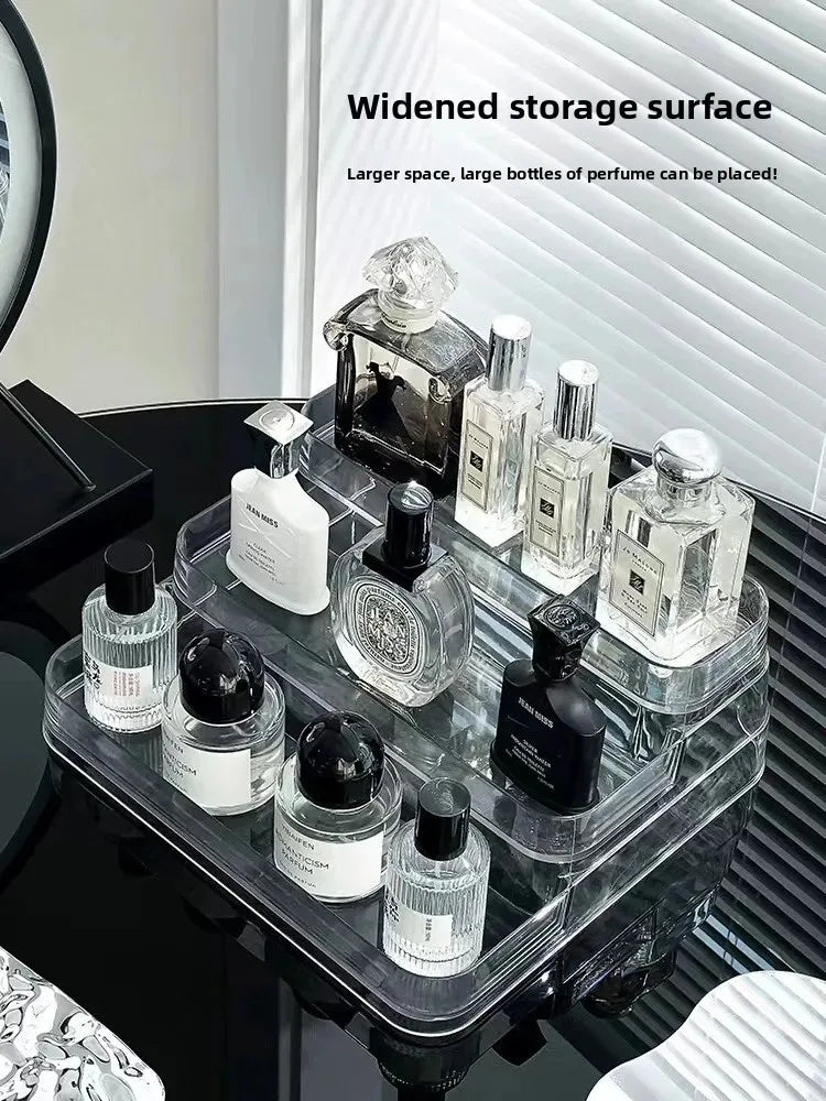 Luxurious Multi-Layer Acrylic Cosmetic Storage Box Display Stand Transparent Desktop Perfume Organizer Jewelry Accessories Holde
