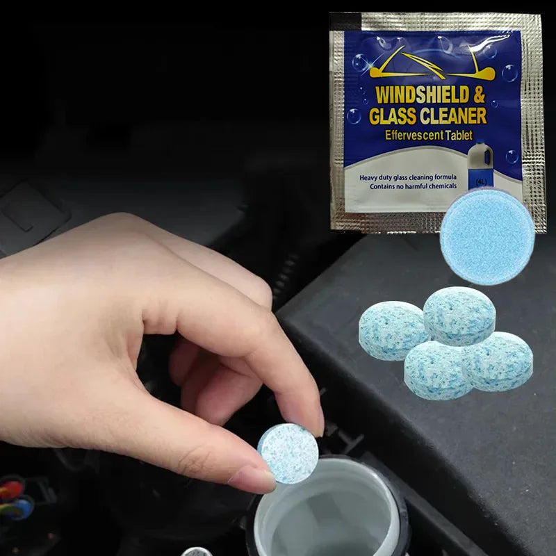 Instant car wiper essence effervescent tablets, 1 piece to 1 bottle, glass sailor case, always available without occupying space