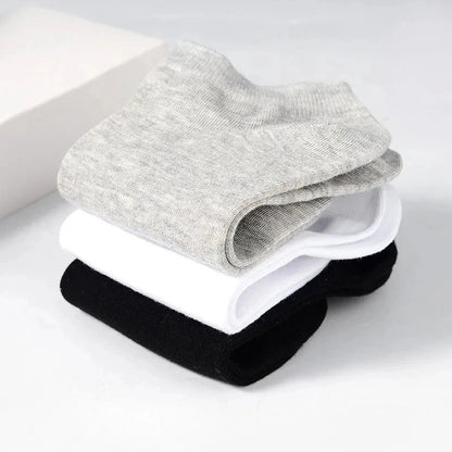 5pairs Mens Socks Boat Black Business Solid Color Breathable Comfortable High Quality Ankle
