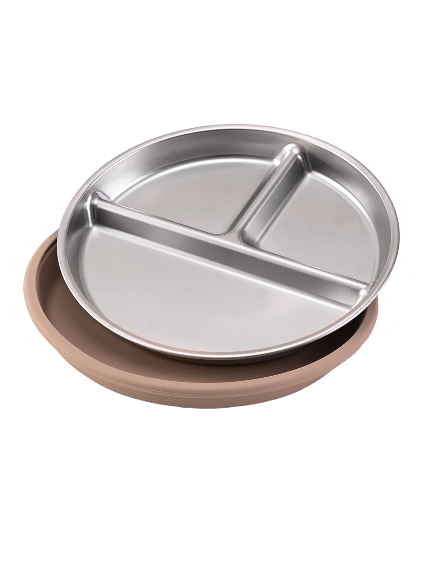 1PCS Stainless Steel Dishes Plate Detachable Suction Bowl For Baby Feeding BPA Free Silicone Base Tableware Newborn Essentials