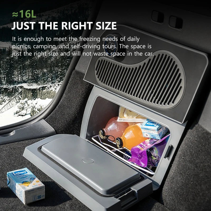 NovaAcc 16L Car Refrigerator Portable Compressor Freezer Cooler Fridge for Tesla Model Y 2017-2024 Outdoor Camping Accessories