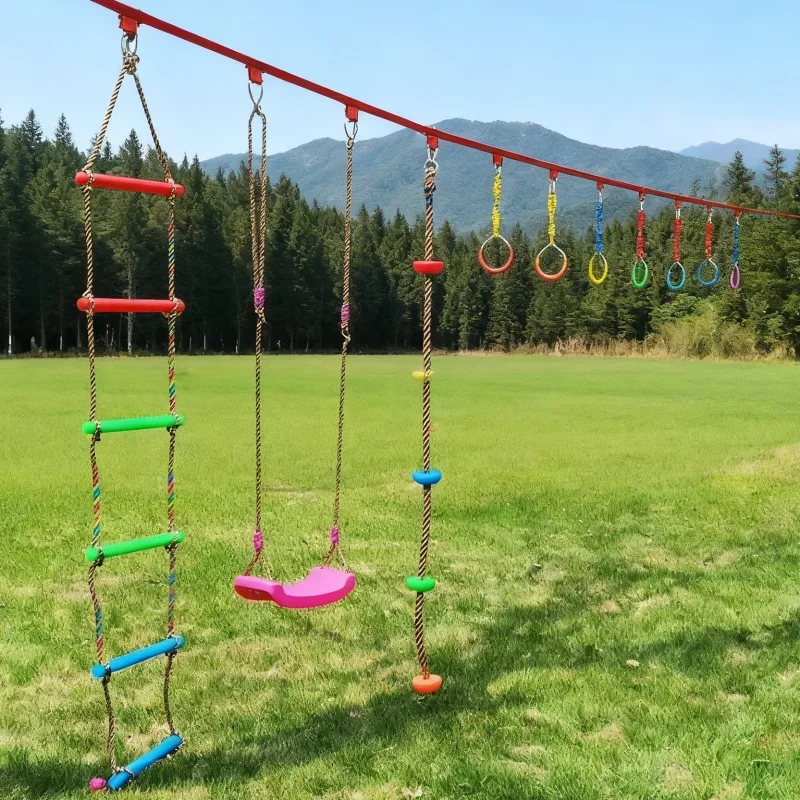 Children's Outdoor Gymnastics Rings Climbing Short Rope Horizontal Bar Children's Grip Strength Training Children's Fitness Toys