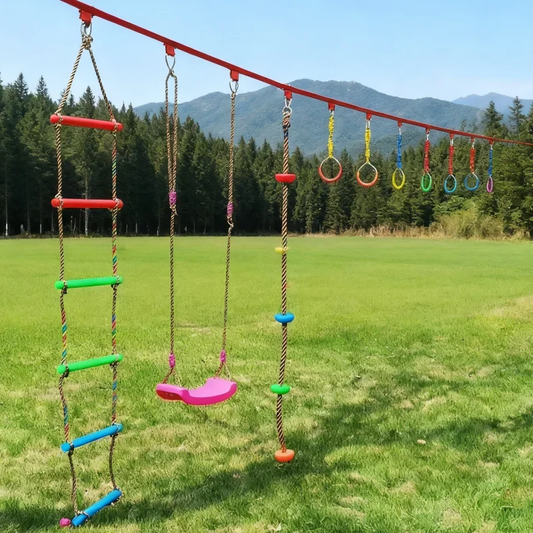 Children's Outdoor Gymnastics Rings Climbing Short Rope Horizontal Bar Children's Grip Strength Training Children's Fitness Toys