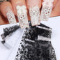 10 Sheets Lace Nail Foil White & Black Nail Stickers Design Transfer Foils Starry Sky Paper Nail Art Foil Decals for Nails Salon