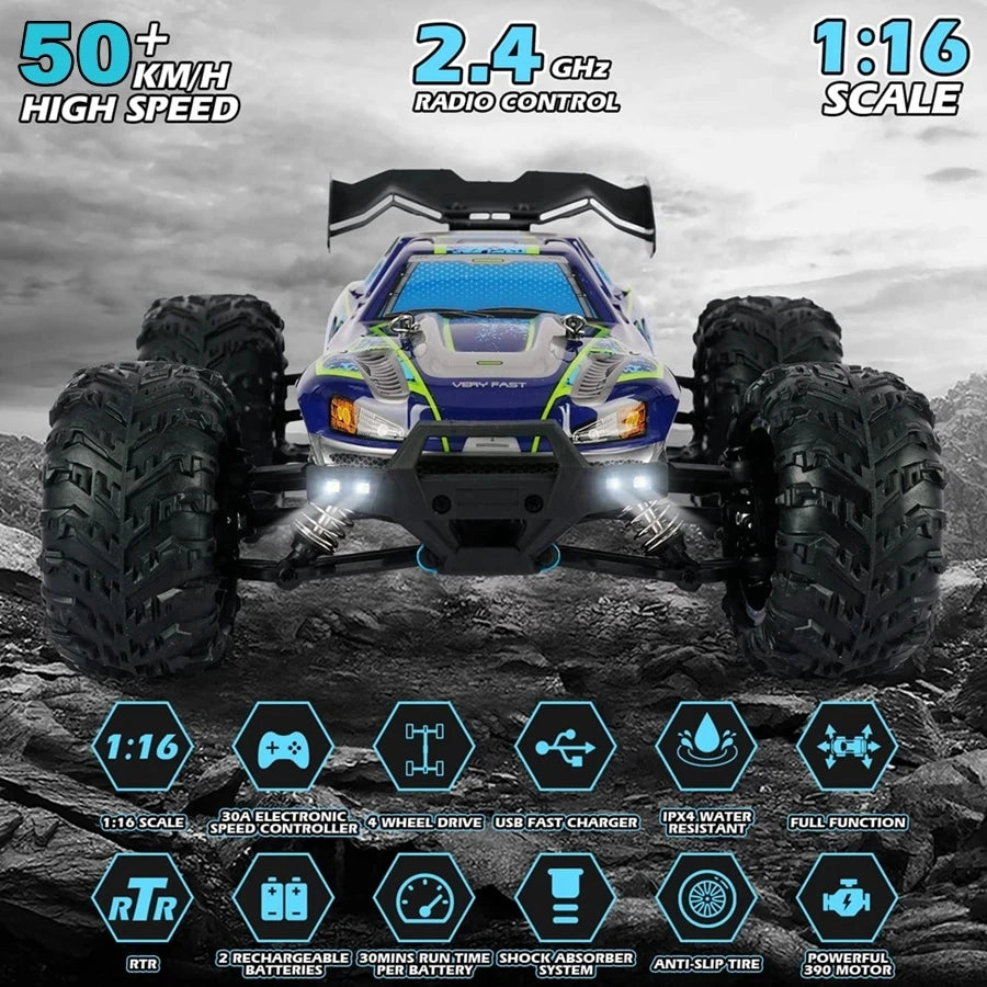 4WD Remote Control Car Off Road 4x4 RC Car High Speed Buggy Truck Super Brushless 50 or 80KM/H Fast Drift Racing Toy Gift