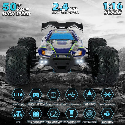 4WD Remote Control Car Off Road 4x4 RC Car High Speed Buggy Truck Super Brushless 50 or 80KM/H Fast Drift Racing Toy Gift