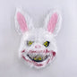 LED Bloody Rabbit Mask Glowing Killer Black Bear Mask Halloween Dance Party Cosplay Costume Props Assassinated Plush Rabbit Mask