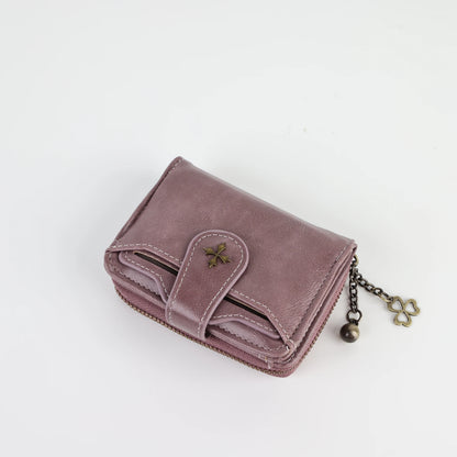 Women's short European and American fashion buckle wallet zipper coin purse