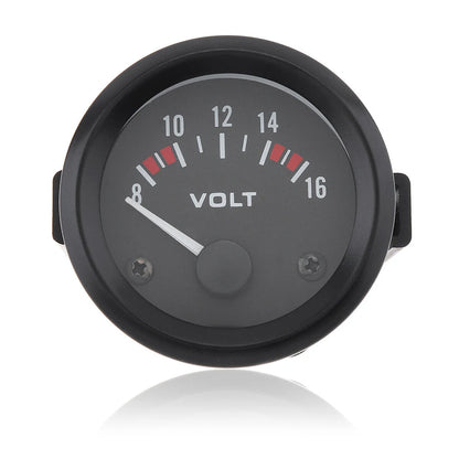 Universal 12V 2" 52mm Car Voltmeter 8-16V Pointer Volt Gauge Voltage LED Electrical Auto Meter