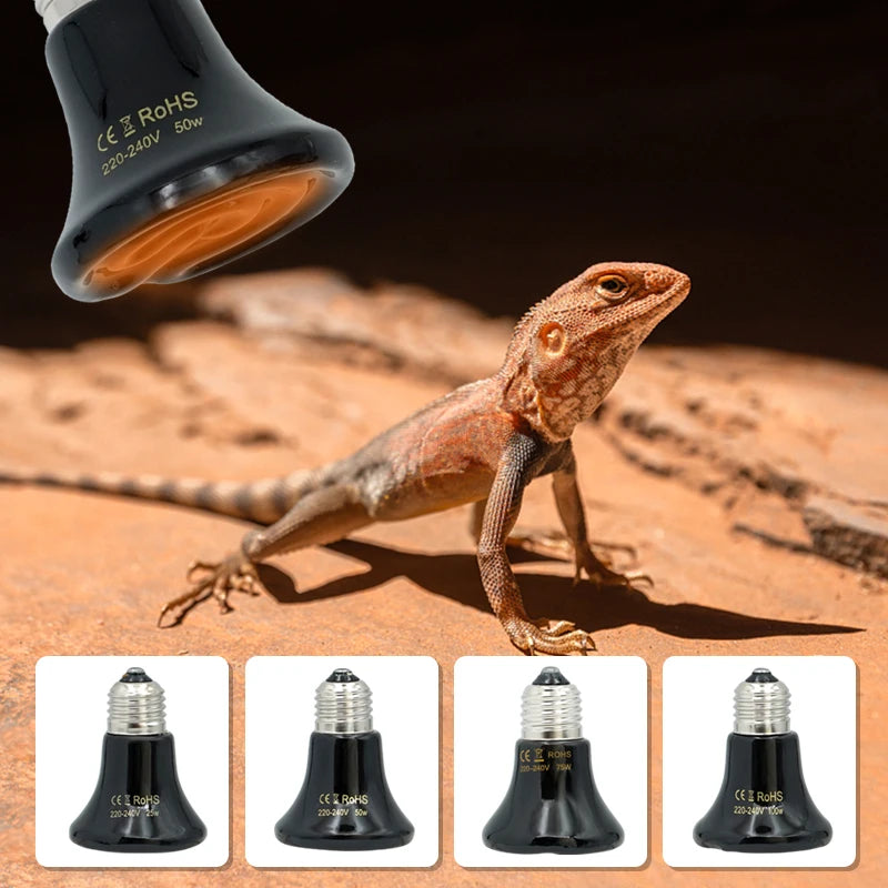 25/50/75/100W E27 Pet Heating Lamp 110V 220V Infrared Ceramic Emitter Heat Light Bulb Pet Brooder Chickens Reptile Lamp 1PC