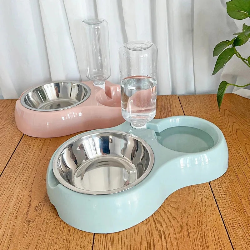 2-in-1 Pet Feeder & Water Dispenser - Anti-Slip Automatic Cat Dog Bowl Circulating Flow Water Feeding Pet Supplies