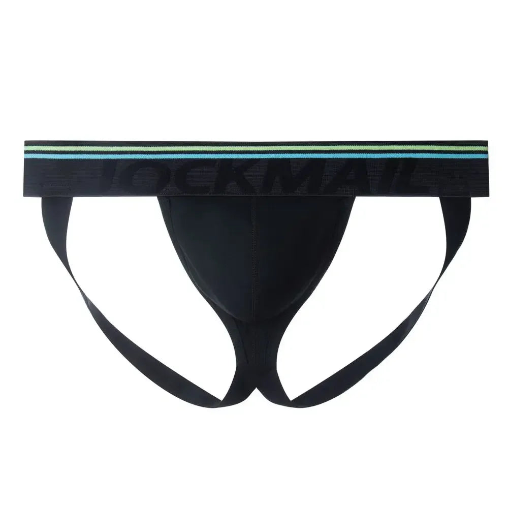 Sexy Men Underwear Brief Underpants Rainbow Stripes Gay Men's Jockstrap Bikini Slip Men's Tanga String Thong Breathable Cotton