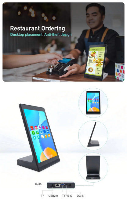 New Android 13 Vertical Screen Menu Machine, Portrait Touch Screen Ordering Kiosk, Customer Rating Device, Loyverse POS Terminal