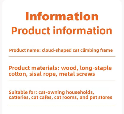 for Cloud Cat Climbing Frame Large Cat Tree Jumping Platform All-in-one Light-luxury Solid Wood Cat Shelf Nest