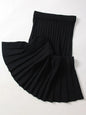 Autumn Knit White Mini Pleated Skirts For Women A Line Skirt Gray High Waist Women Knitted Pleated Short Skirts Korean Fashion