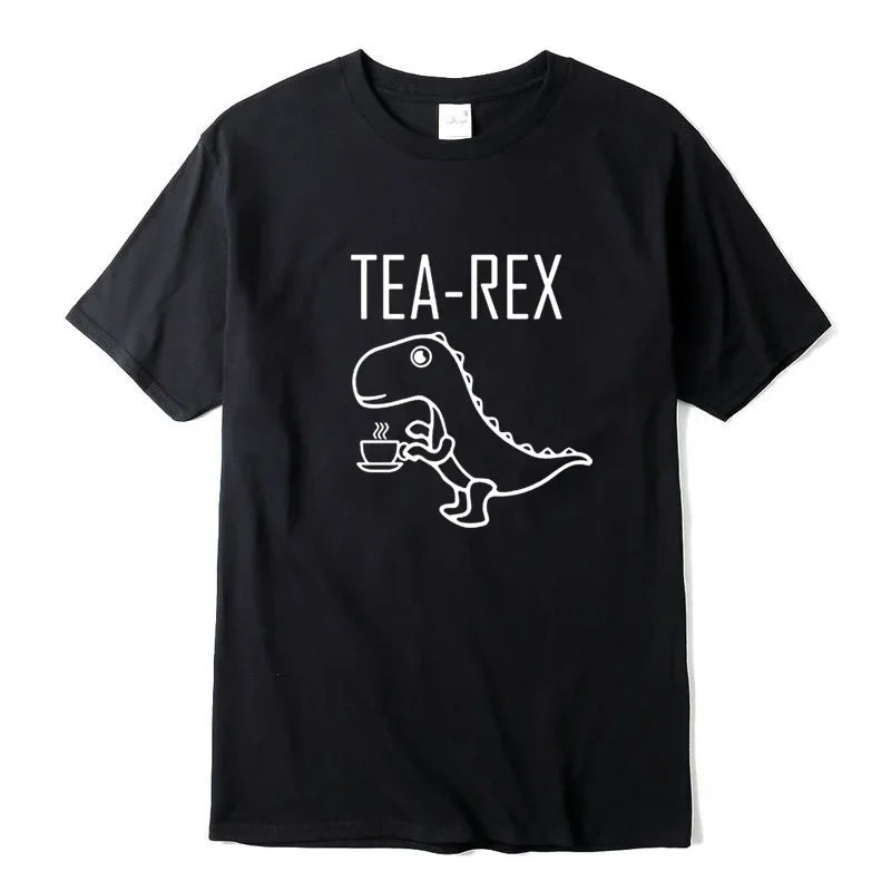 Summer Casual Men's T-shirt Top Quality Cotton Blend Cool Funny Dinosaur Design Printing O-neck For Men T-shirt Male Tee Shirts
