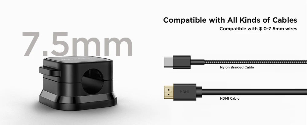 Joyroom Magnetic Cable Clips Cable Smooth Adjustable Cord Holder Cable Management Wire Keeper Under Desk Cable Organizer Holder