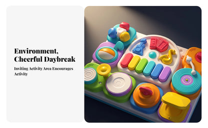 Musical Busy Board with Stand Fine Motor 7-in-1 Musical Toy Board Detachable Portable for Toddlers, Playroom, Nursery