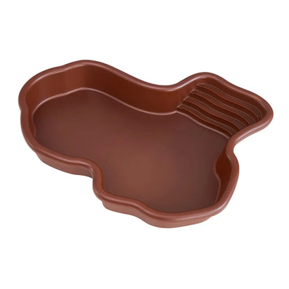 Reptile Bathing Pool Amphibians Accessories Large with Ramp Reptile Water Bowl for Tortoise Turtle Hamster Scorpion Leopard