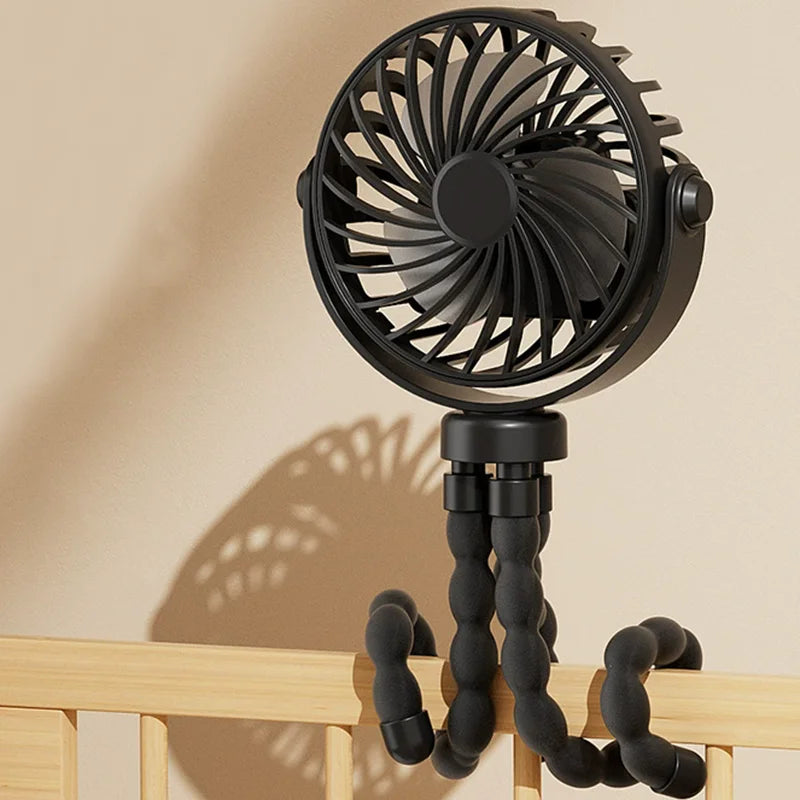Stroller Fan for Baby Stroller Cart Hanging Fan Clip Mini Fan USB Quiet Electric Clip Fan Home 3 Speed Desktop Small Cooling Fan