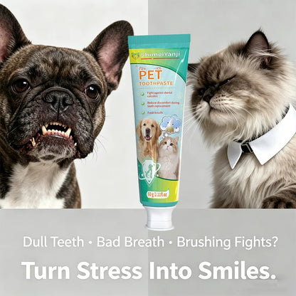Pet Toothpaste Edible Formula Tartar Control Freshens Breath Gentle Oral Cleaning for Dogs Cats All Breeds Daily Use.