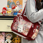 New Y2K Cute Japanese Ita Bag Lolita Girl Transparent Shoulder Tote Bag Large Capacity Crossbody Casual Bag DIY Display Handbags