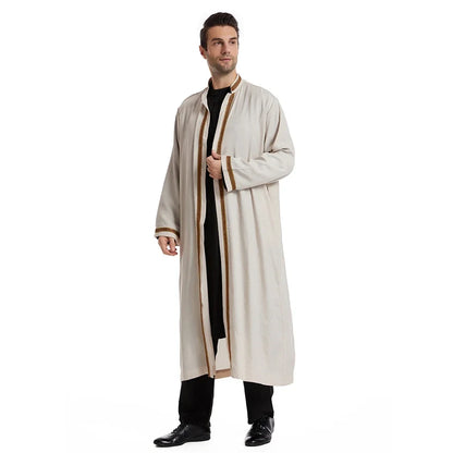 Dubai Saudi Muslim Men Open Abaya Kimono Dresses Turkey Eid Ramadan Islamic Kaftan Arabic Long Robe Caftan Jubba Thobe Clothing