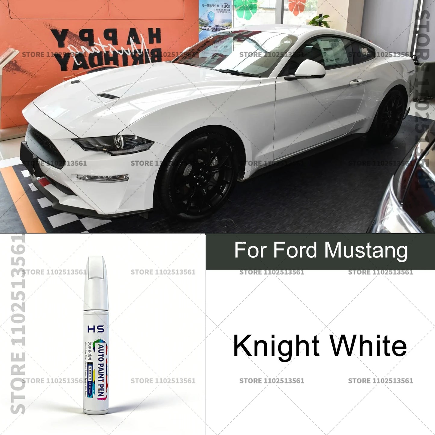 For Ford Mustang White Black Red Orange Blue Yellow Gray Car Paint Repair Pen Touch Up Scratch Remover DIY Auto Accessories