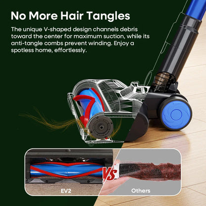 Erabros EV2 Cordless Vacuum Cleaner 450W 55Kpa High Suction Powerful Handheld Home Cleaner Capacity LED Display Floor Carpet