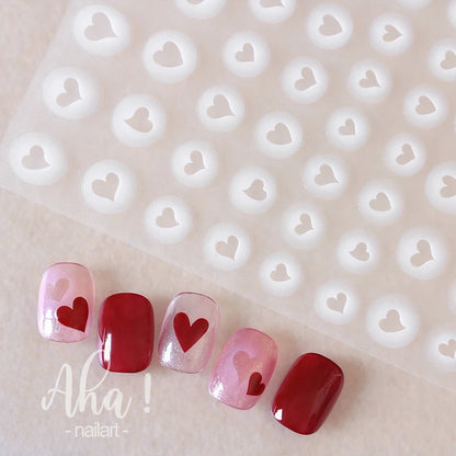 White Bloom Translucent Hollow Butterfly Heart Nail Sticker Press on Nails Decals Hollow Heart Star Moon Shape Sticker Sliders