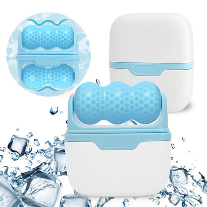 Double-headed facial ice roller, used for facial and head massage, made of resin material, without fragrance and battery