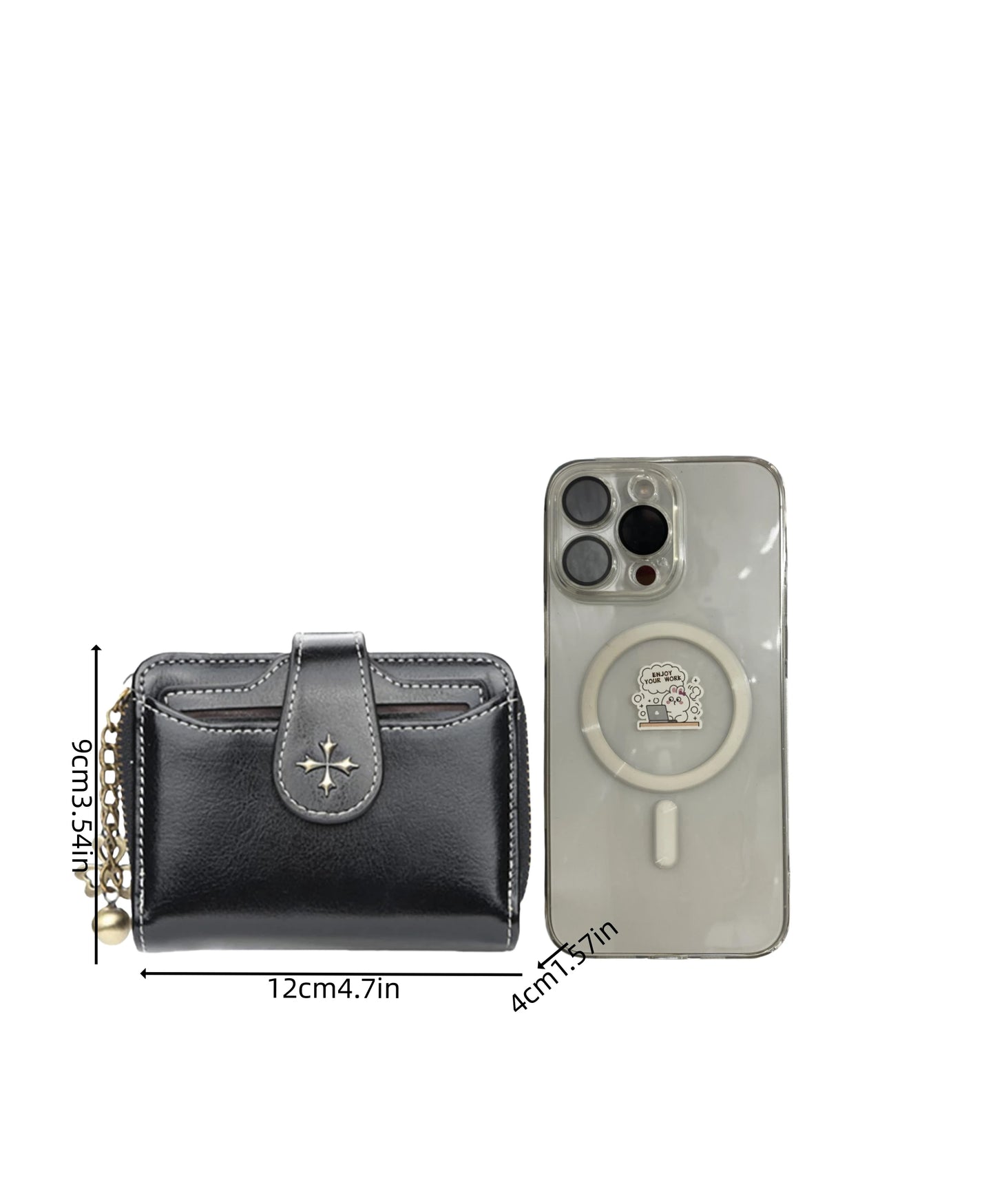 Women's short European and American fashion buckle wallet zipper coin purse