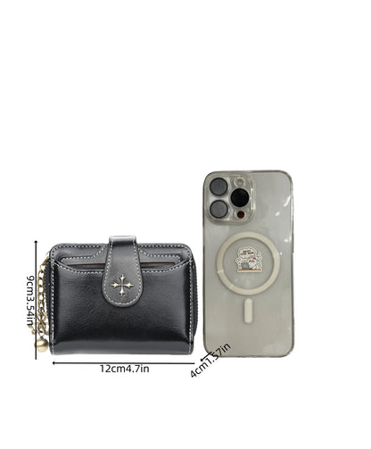 Women's short European and American fashion buckle wallet zipper coin purse