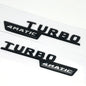 2pcs Car Letters Fender Trim Badge Turbo 4matic Plus Emblem Sticker For Mercedes AMG A45 CLA45 C117 GLA45 GLE53 X247 Accessories