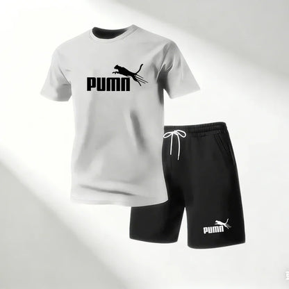 Hot Sale 2026 Men's T-Shirts Sets O-Neck Short Sleeve+Sports Shorts Quick Dry Casual Street Fashion Home Outdoor Running 2 Piece